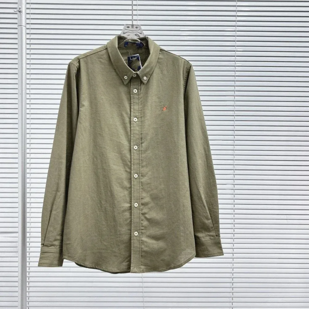 Polo Ralph Lauren Olive Button-Down Shirt with Embroidered Logo Green - 1