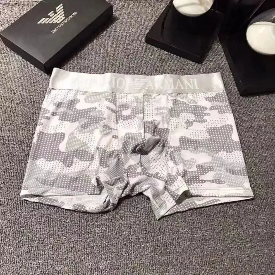 Armani Emporio Armani Camo Print Boxer Shorts Men Grey - 1