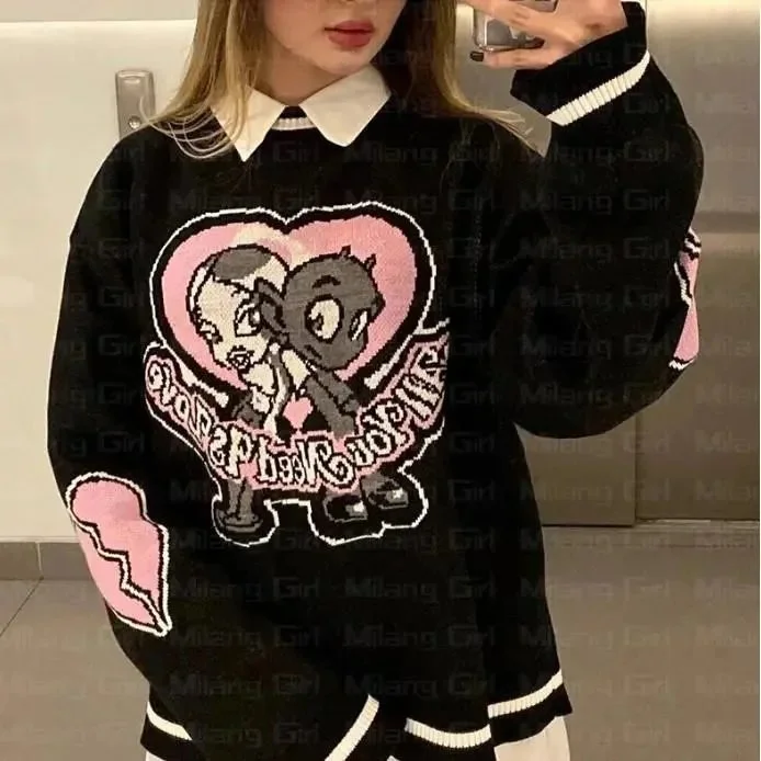 A Bathing Ape A Bathing Ape Baby Milo Black Oversized Sweater Black - 1