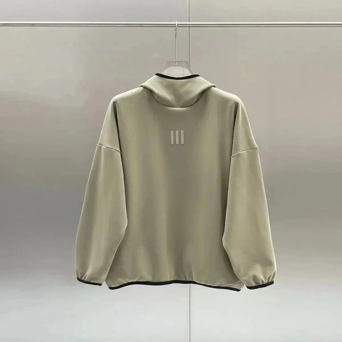 Adidas Unisex Beige Hoodie with Contrast Trim Beige - 1