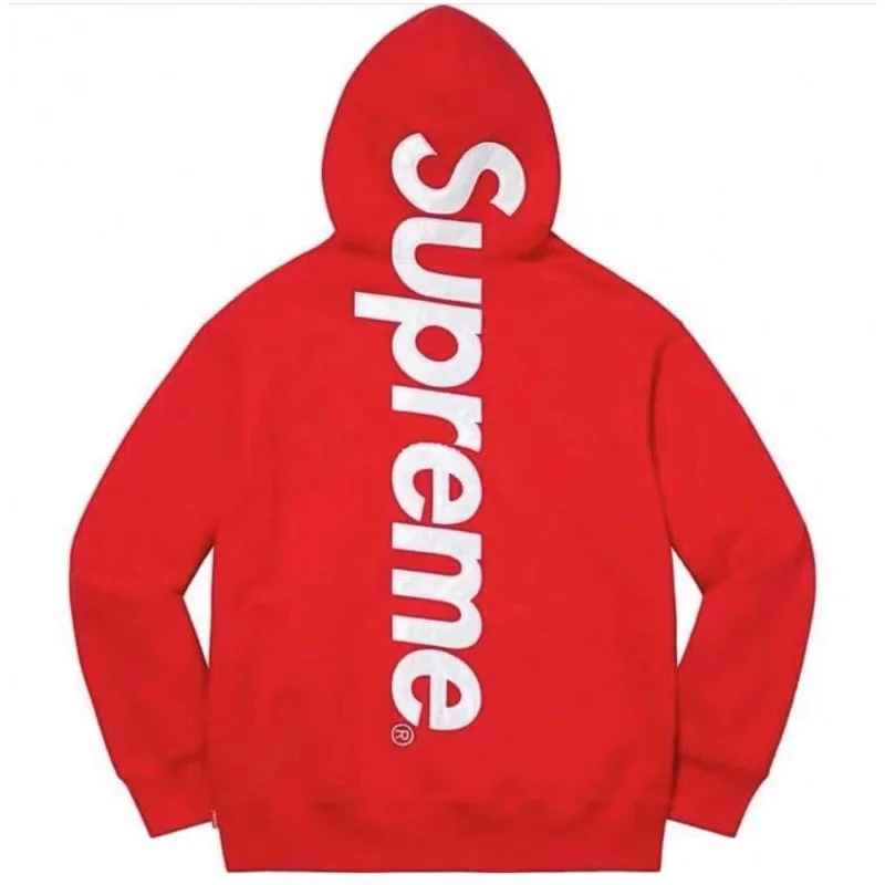 Supreme Supreme Red Vertical Logo Hoodie Red - 1