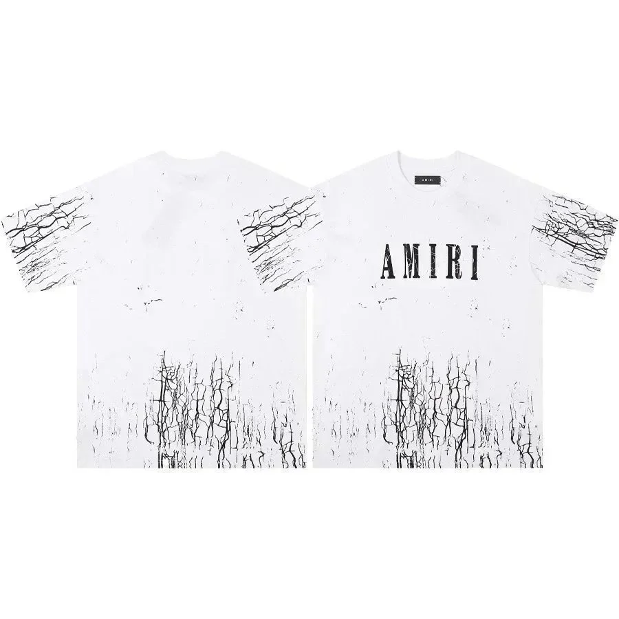 Amiri Amiri White Cracked Print T-Shirt White - 1