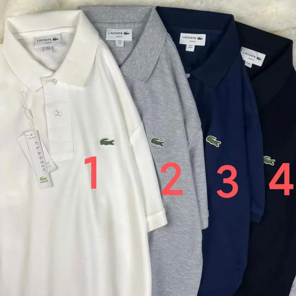 Lacoste Lacoste Classic Polo Shirt Solid Colors Men's Black - 1