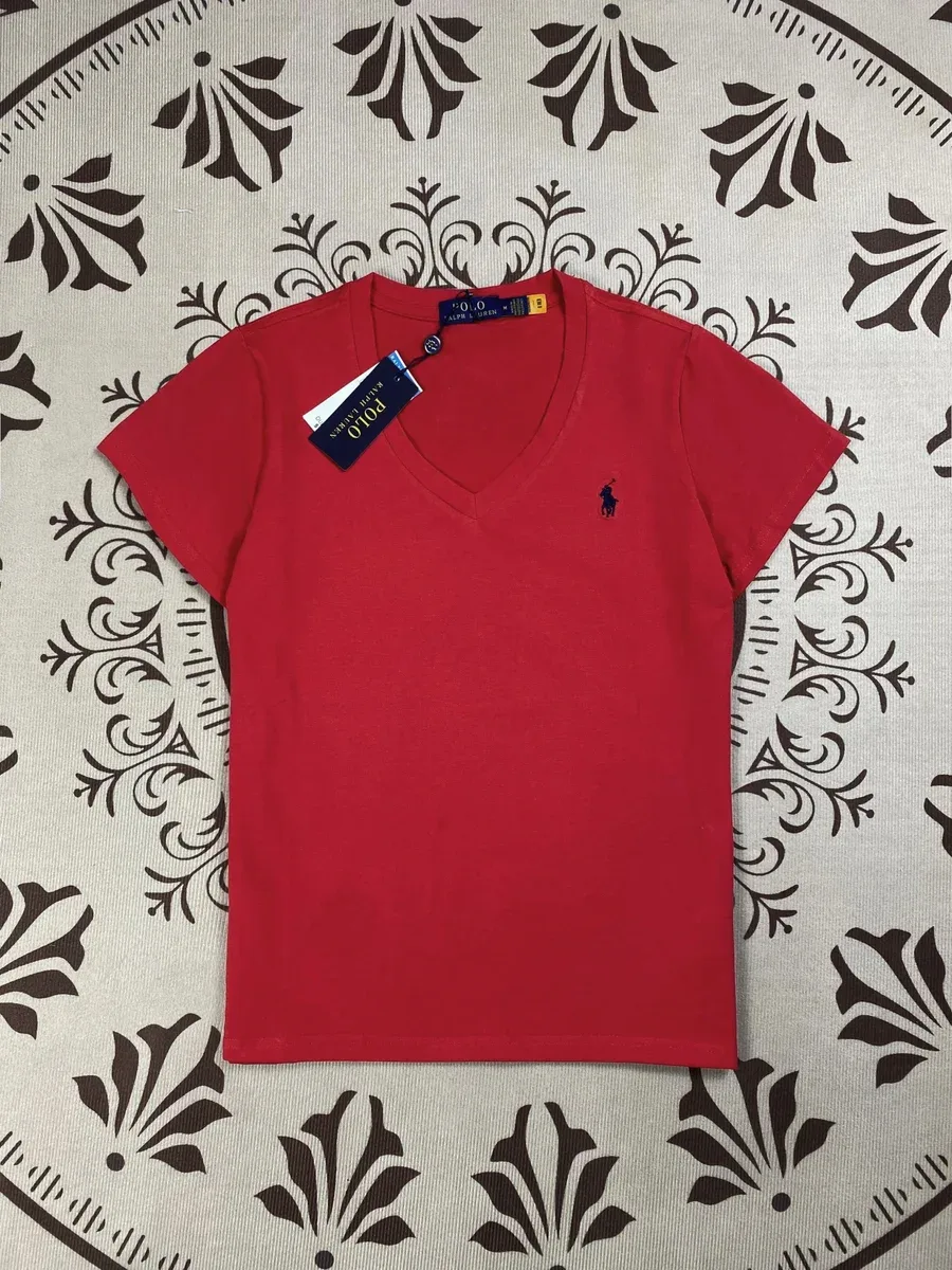 Polo Ralph Lauren Polo Ralph Lauren Red V-Neck T-Shirt Red - 1