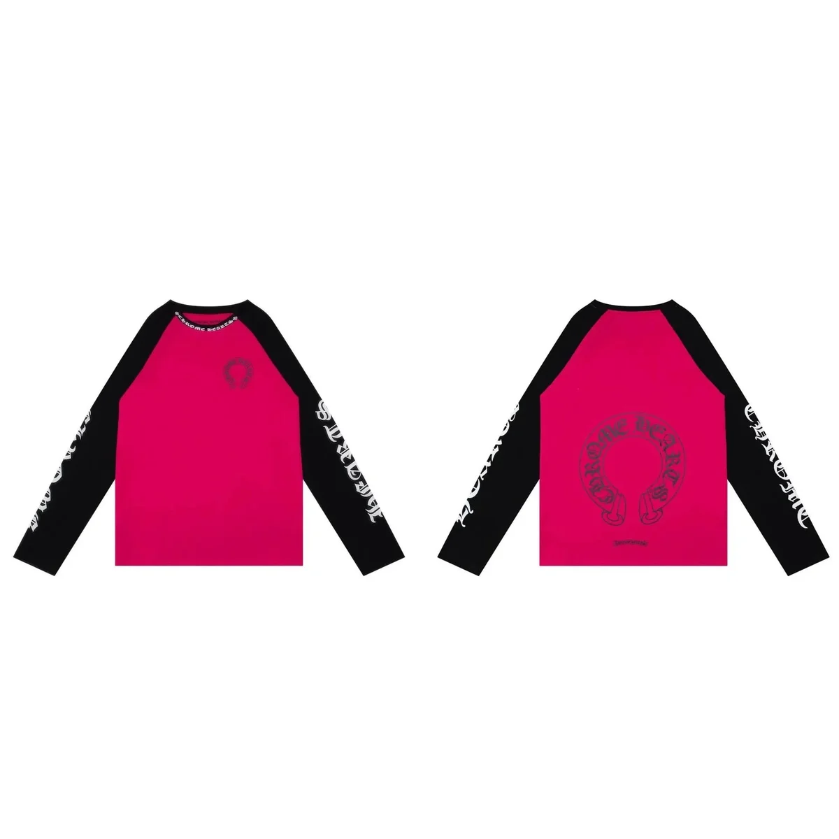 Chrome Hearts Chrome Hearts Pink & Black Raglan T-Shirt Pink - 1