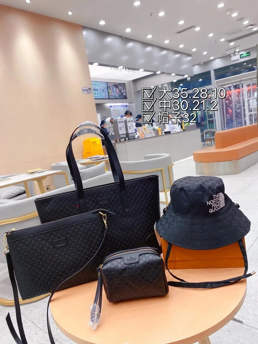 Gucci Gucci GG Marmont Black Tote & Accessories Set Black - 1