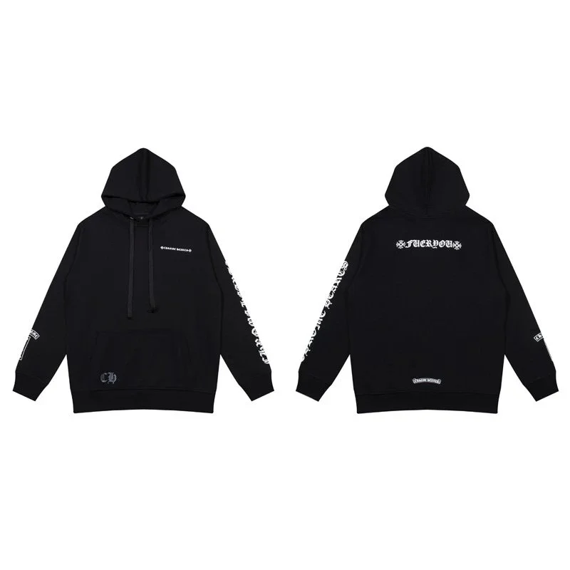 Chrome Hearts Chrome Hearts Black Hoodie with White Embroidery Black - 1