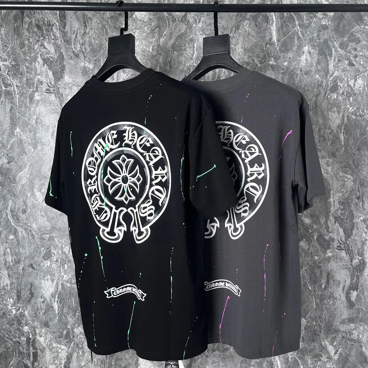 Chrome Hearts Chrome Hearts Paint Splatter T-Shirt Black Black - 1