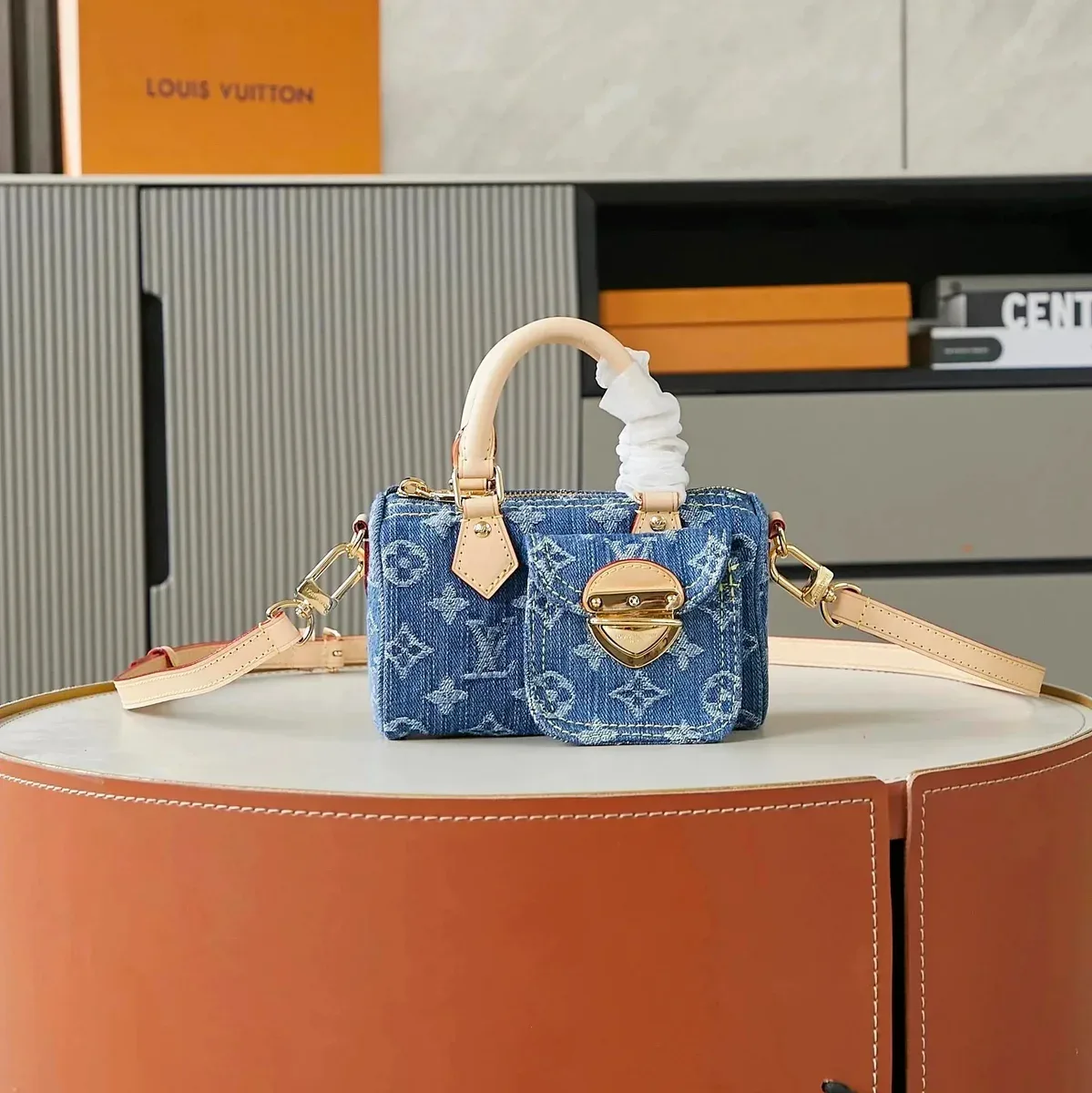 Louis Vuitton Louis Vuitton Speedy Monogram Denim Bag Blue