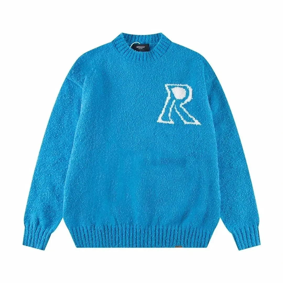 Represent Represent Blue R Logo Knit Sweater Blue - 1