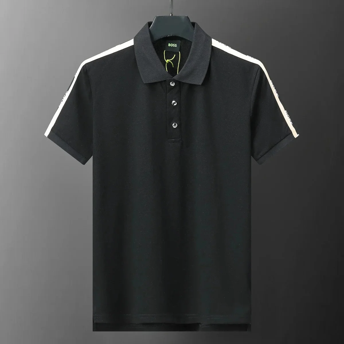 Hugo Boss Hugo Boss Black Polo Shirt with White Stripes Black - 1