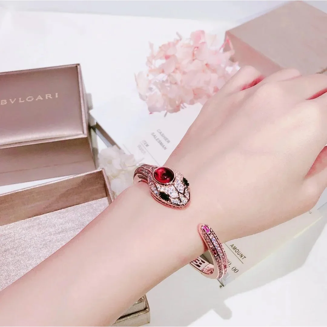 Bvlgari Bvlgari Serpenti Snake Head Cuff Bracelet Gold - 1