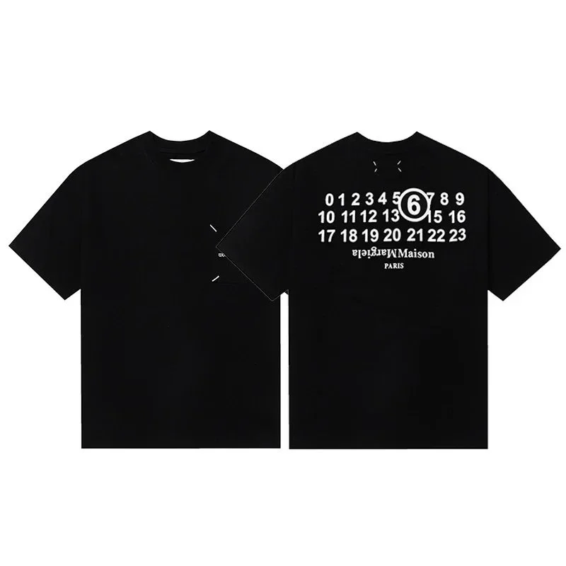 Maison Margiela Black Numeric Print T-Shirt