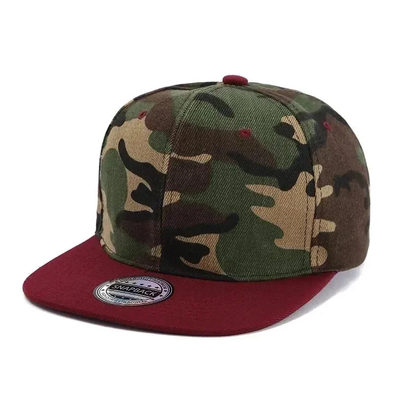 Other Camo Snapback Cap Red Brim Headwear Multicolor - 1