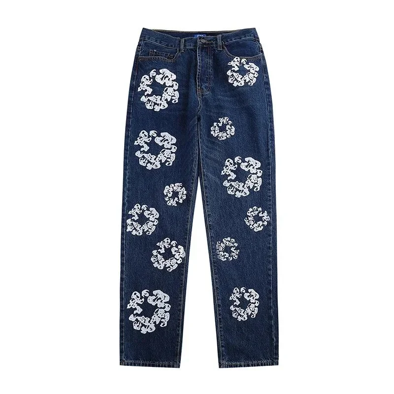 A Bathing Ape A Bathing Ape Skull Print Jeans Navy - 1