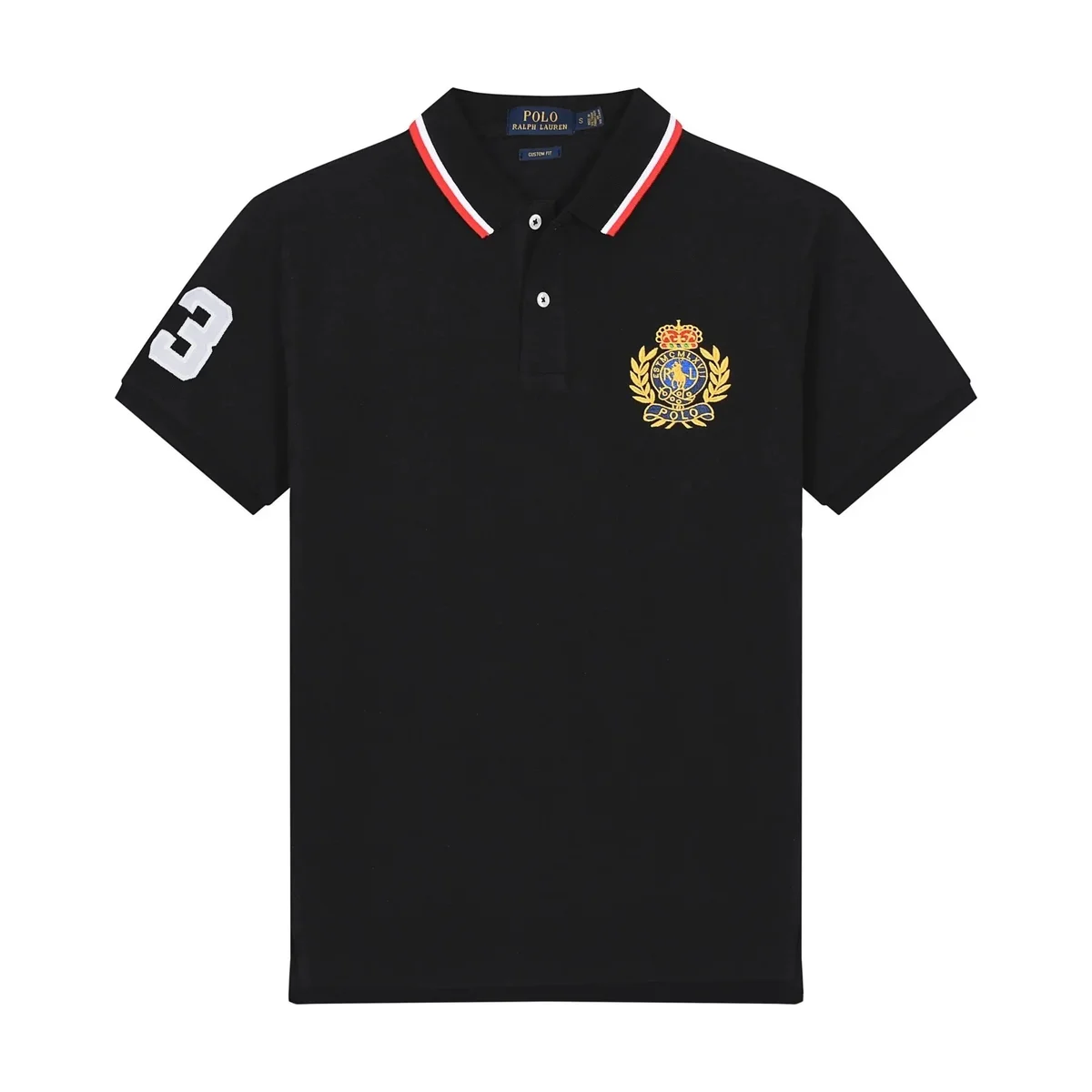 Polo Ralph Lauren Polo Ralph Lauren Black Polo Shirt with Crest Logo Black - 1