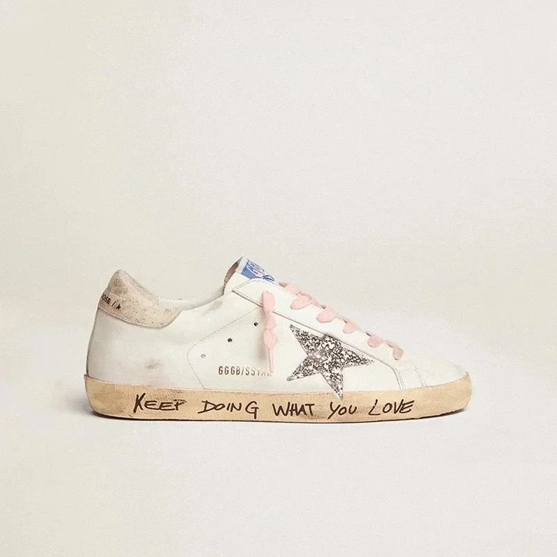 Golden Goose Golden Goose Super-Star White Pink Lace Sneakers White - 1