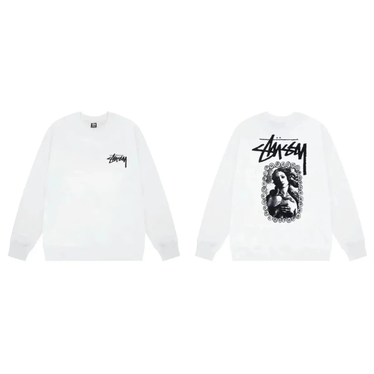 Stussy Stussy White Basic Logo Crewneck Sweatshirt White - 1