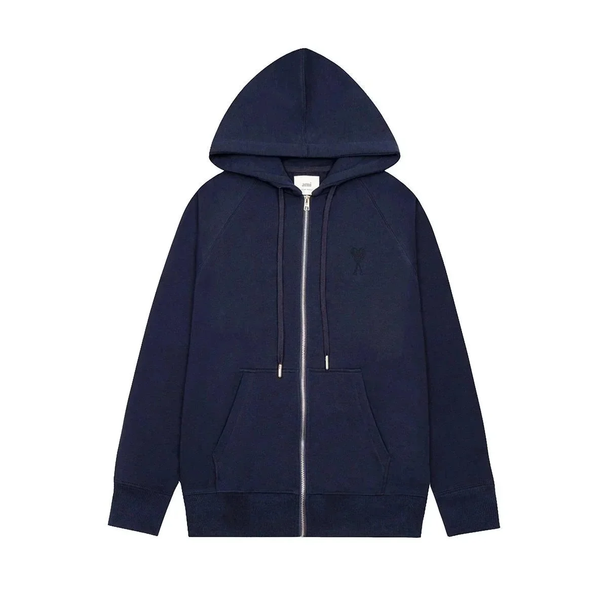 Ami Paris Ami Paris Navy Zip-Up Hoodie Navy - 1