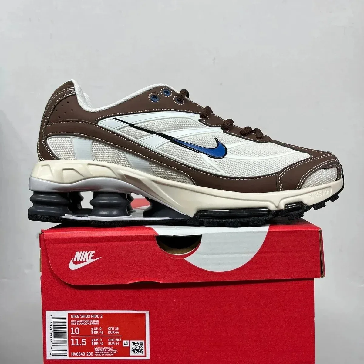 Nike Nike Shox Ride 2 Rice White/Dk. Brown Sneakers Brown - 1