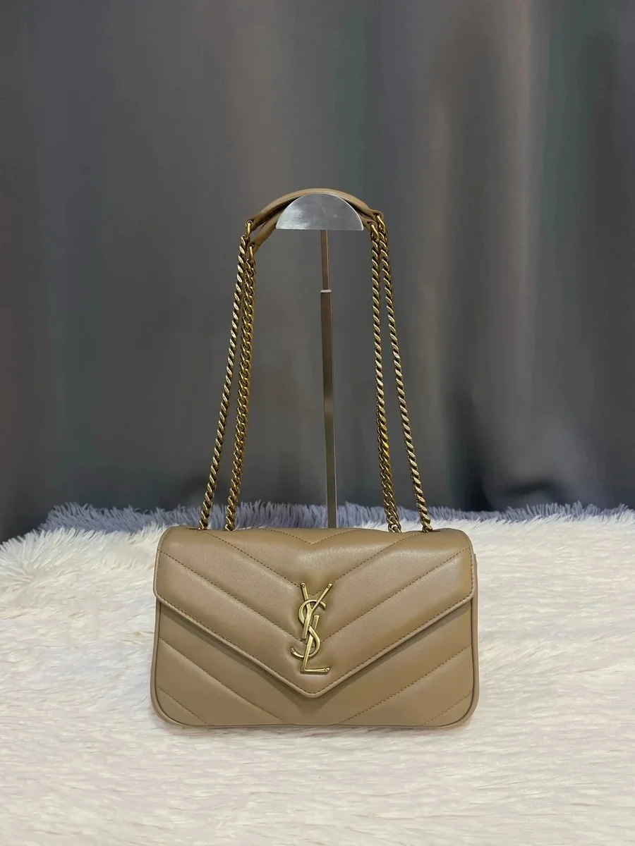 Saint Laurent Saint Laurent Lou Beige Leather Shoulder Bag Beige - 1