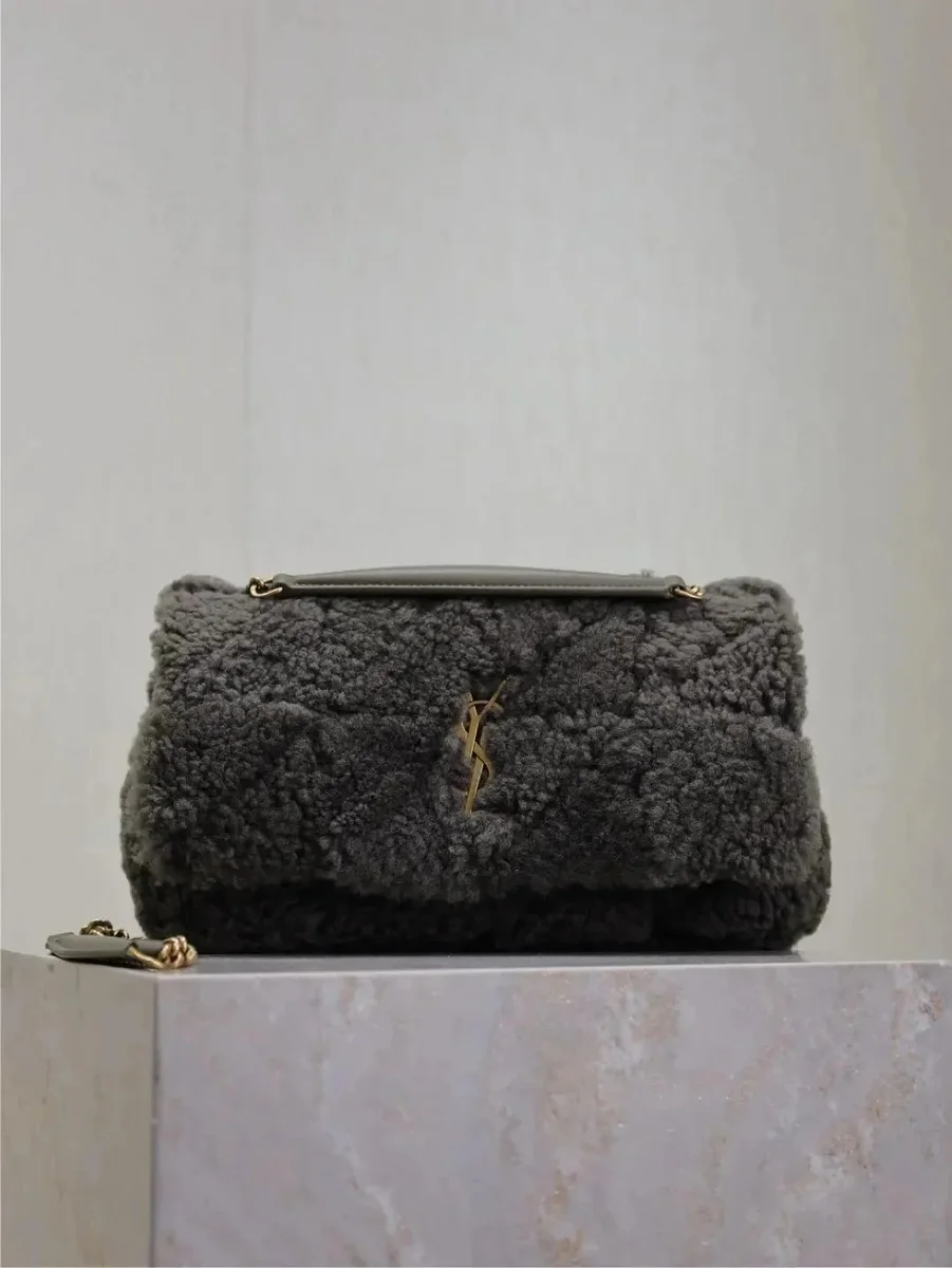 Saint Laurent Saint Laurent Kate Shearling Bag Grey Grey - 1