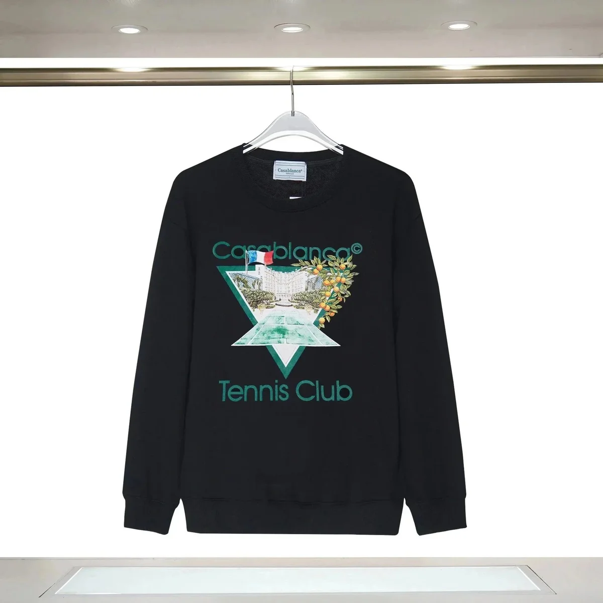 Casablanca Casablanca Tennis Club Black Crewneck Sweatshirt Black - 1