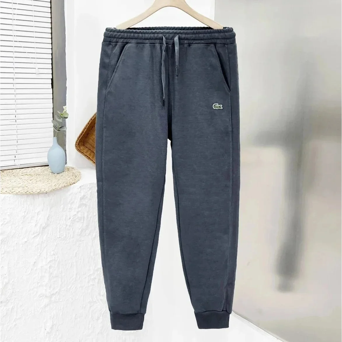 Lacoste Lacoste Crocodile Logo Sweatpants Dark Grey Grey - 1