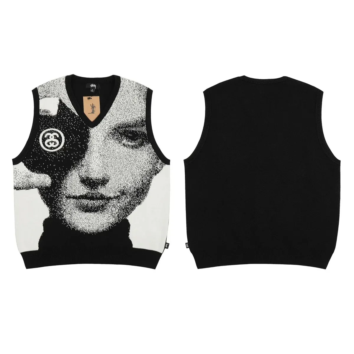 Stussy Stussy Art That Kills Knit Vest Black/White Black - 1