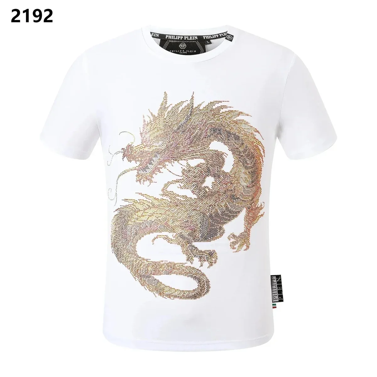Philipp Plein Philipp Plein White Dragon Print T-Shirt White - 1