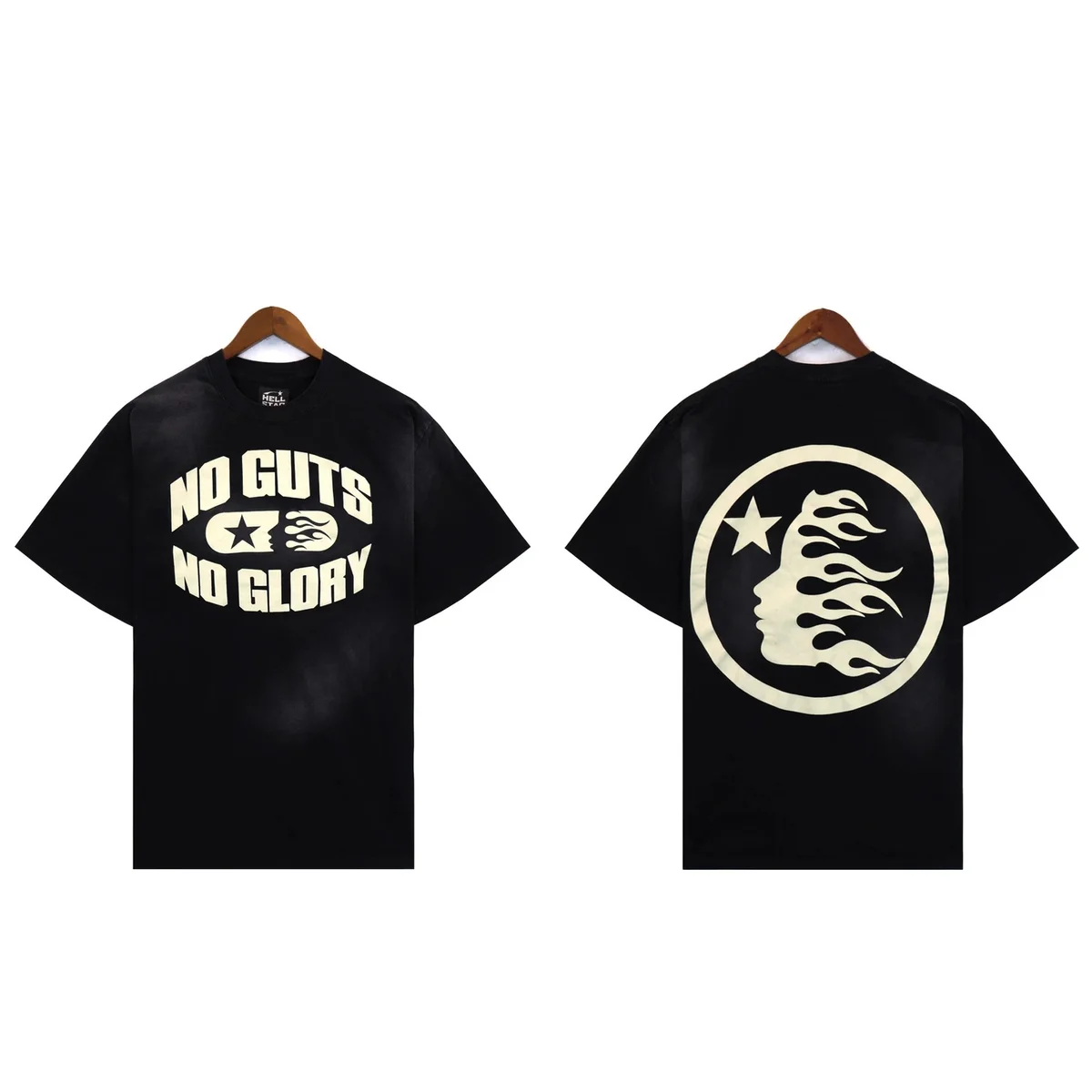 Hellstar Black 'No Guts No Glory' Graphic T-Shirt Black - 1