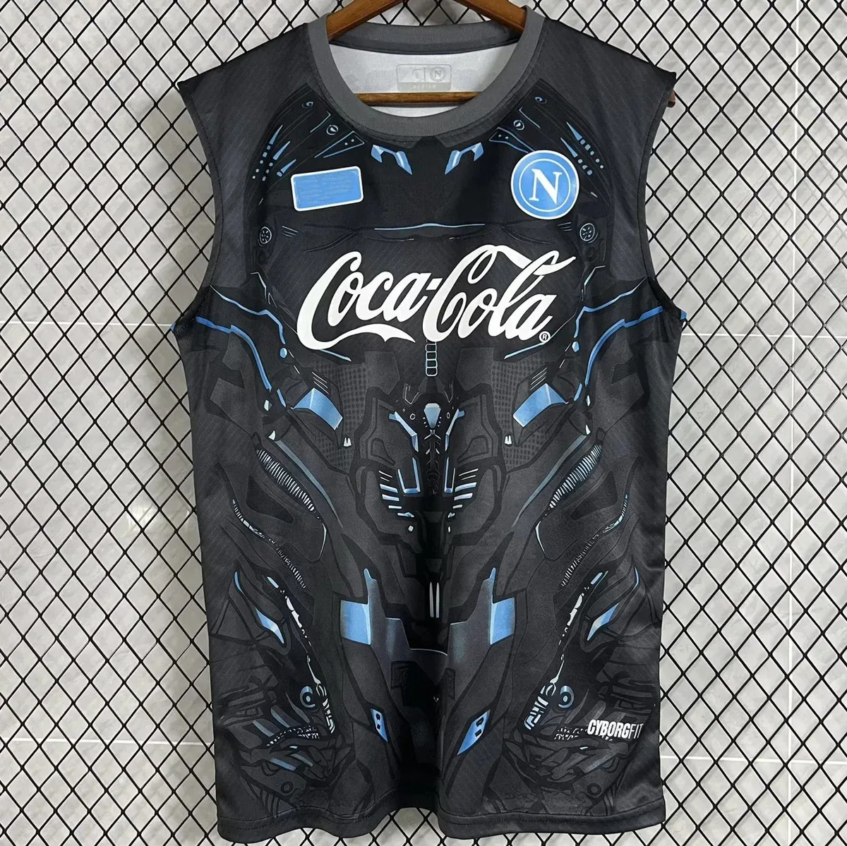 Other Unisex Sleeveless Jersey with Coca-Cola and Napoli Graphic Black - 1