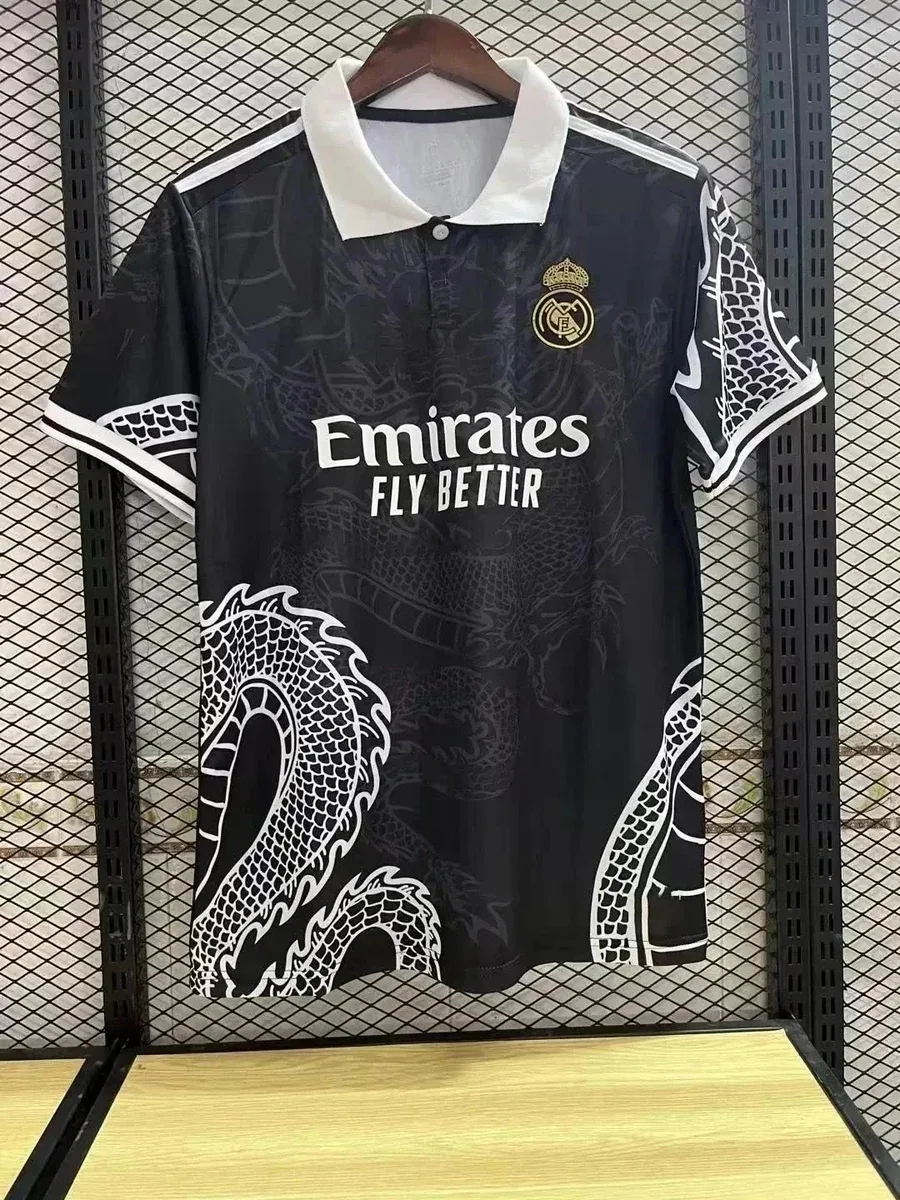 Adidas Adidas Real Madrid Dragon Jersey Black White Polo Shirt Black - 1