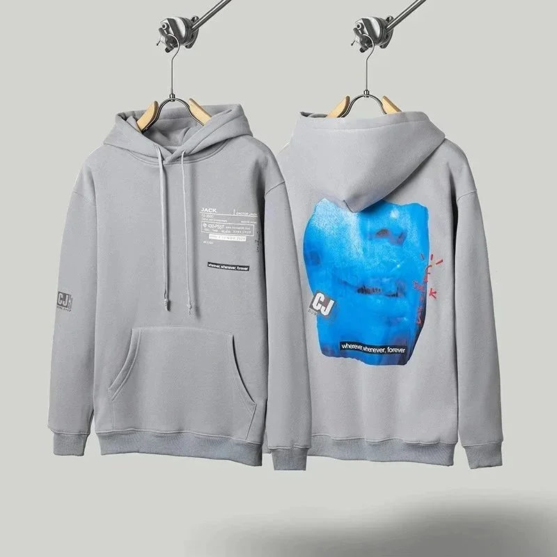 Other Unisex Grey Graphic Print Hoodie Grey - 1