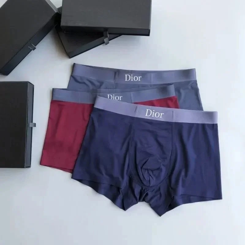 Dior Dior Men's Boxer Briefs Set - Navy & Burgundy Navy - 1