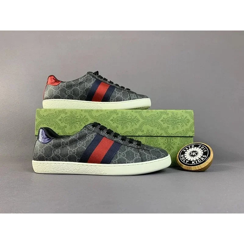 Gucci Gucci Ace GG Supreme Canvas Sneakers Grey - 1