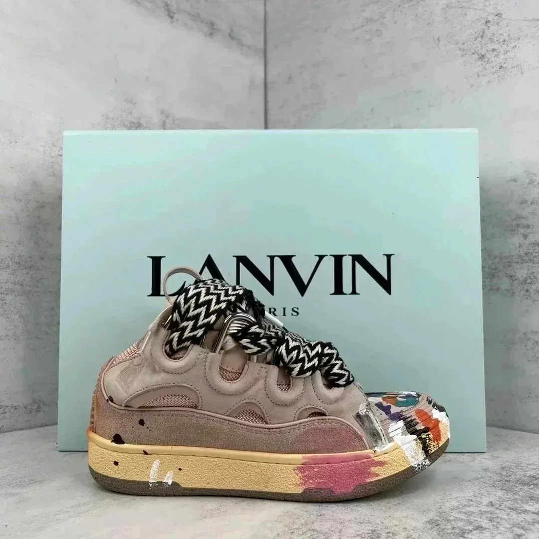 Lanvin Lanvin Painted Sneakers Beige Multicolor Beige - 1