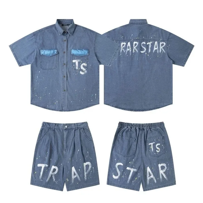 Trapstar Trapstar TS Paint Splatter Denim Set Blue - 1
