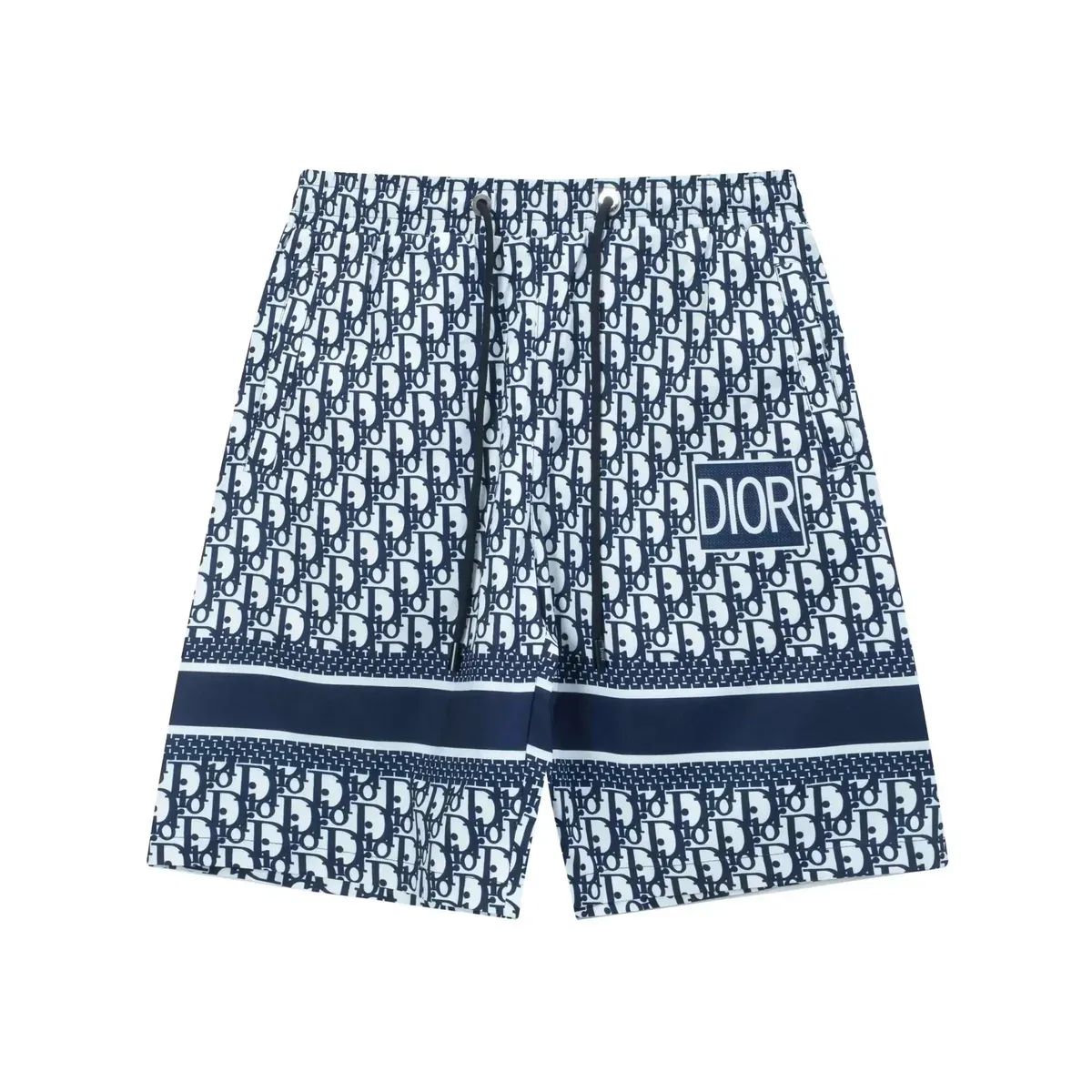 Dior Dior Monogram Print Shorts Navy/White Casual Navy - 1