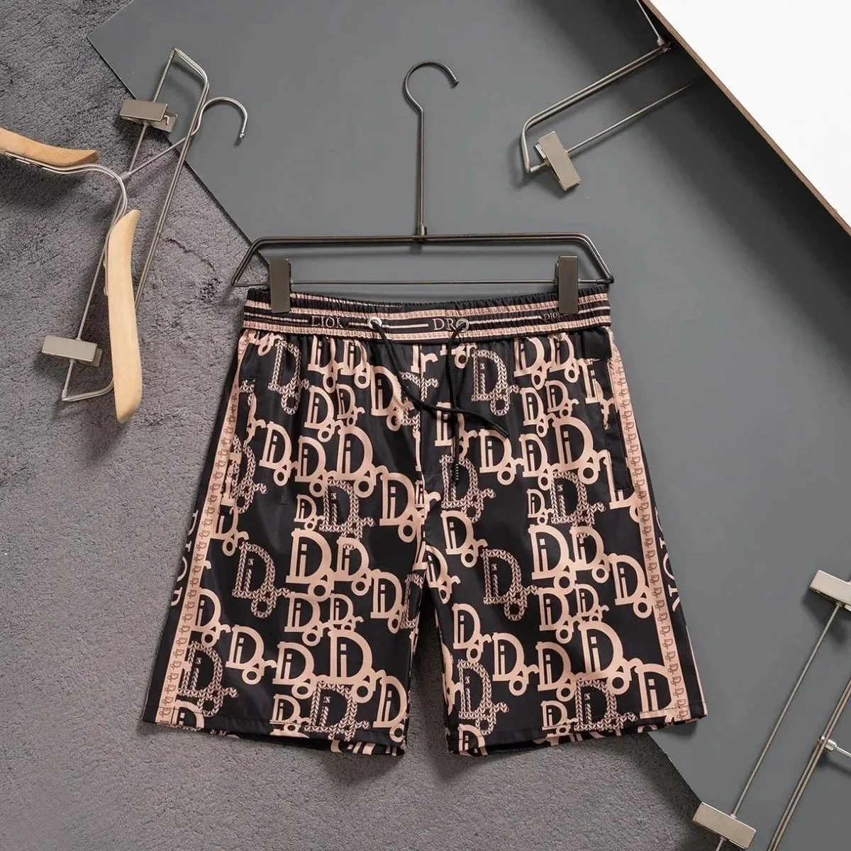 Dior Dior Printed Logo Shorts Black/Pink Black - 1