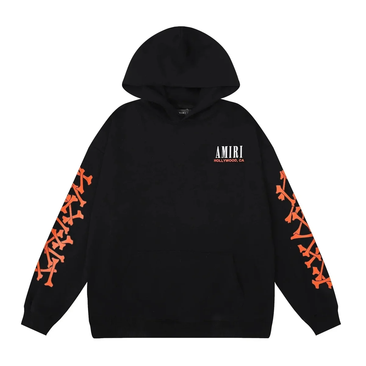 Amiri Amiri Black Orange Bone Print Hoodie Black - 1