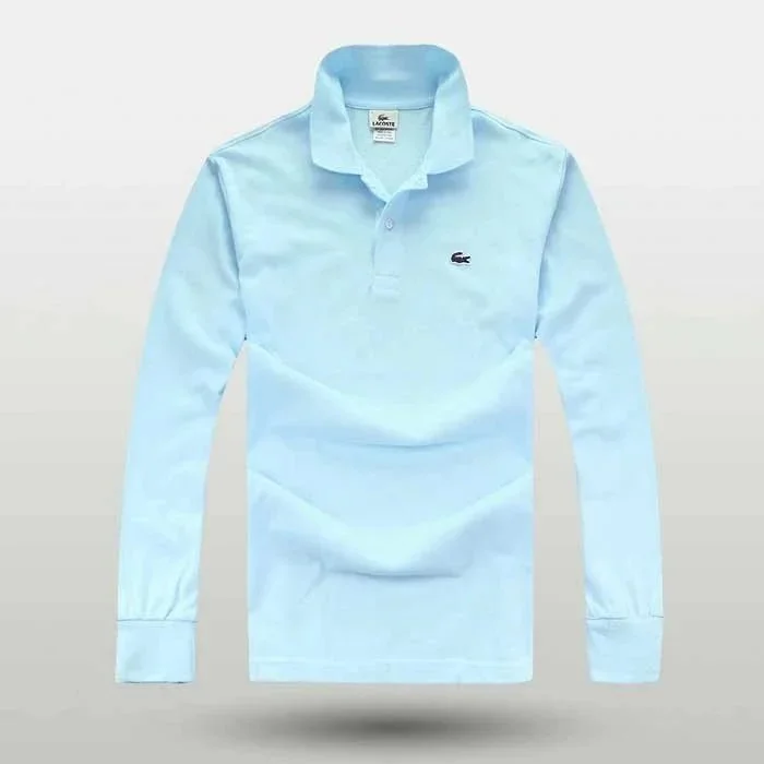 Lacoste Lacoste Light Blue Long Sleeve Polo Shirt Blue - 1