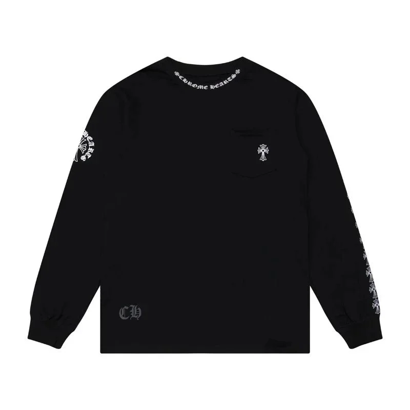 Chrome Hearts Chrome Hearts Cross Embroidered Long Sleeve T-Shirt Black Black - 1