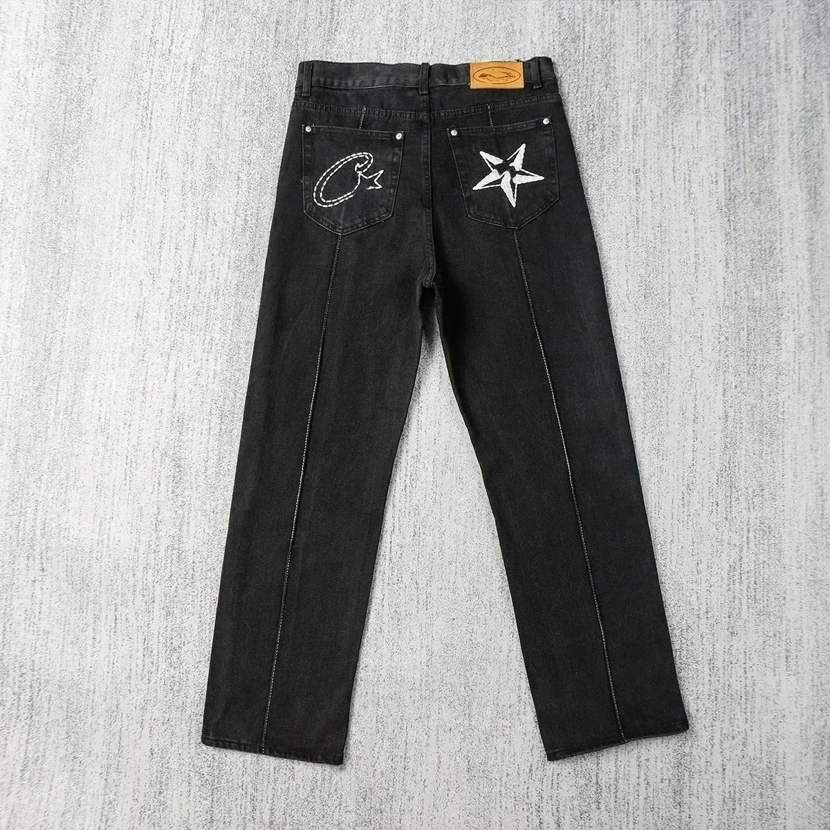 Other Black Embroidered Jeans with Star & Logo Detail Black - 1