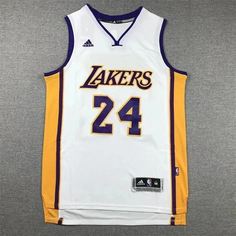 Adidas Adidas Lakers #24 Jersey White Purple Yellow White - 1