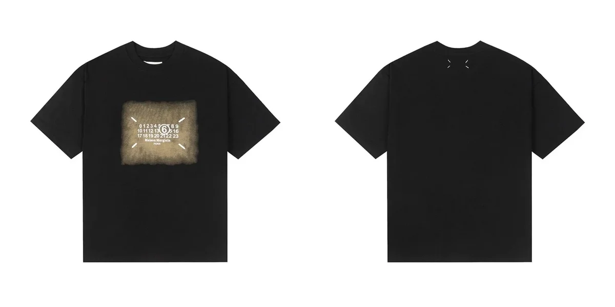 Maison Margiela Maison Margiela Black T-Shirt with Numerical Print Black - 1