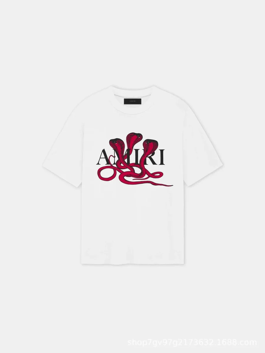 Amiri Amiri White Snake Print T-Shirt White - 1