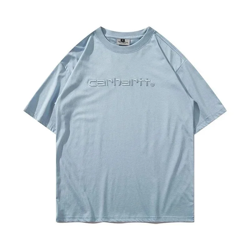 Carhartt Carhartt Embroidered Logo T-Shirt Light Blue Blue - 1