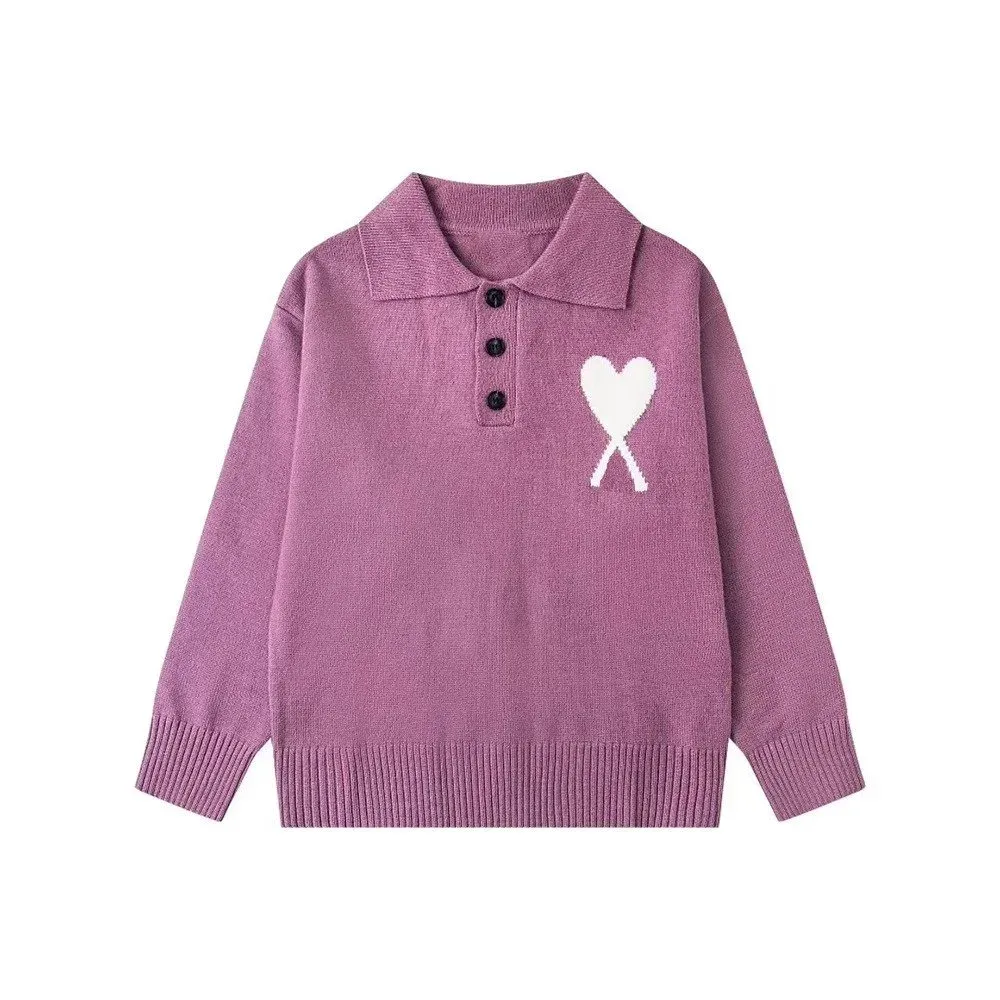Acne Studios Acne Studios Face Polo Sweater Purple Solid Knit Purple - 1