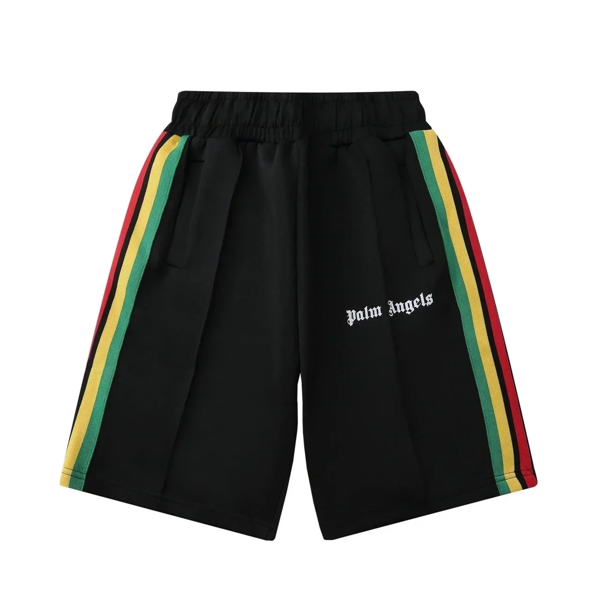 Palm Angels Palm Angels Bear Black Rasta Stripe Shorts Black - 1